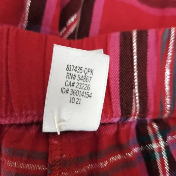 Victorias Secret Pajama Jogger Sleep Pants Red Plaid Flannel Stretch Waist - Picture 8 of 8